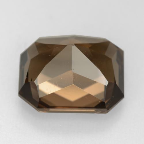 Quartzo fumê marrom natural 7,41ct, corte esmeralda, VVS-VS