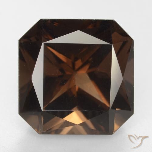 11.78ct Natural Marrom avermelhado Quartzo Fumê, Corte Esmeralda, VVS-VS