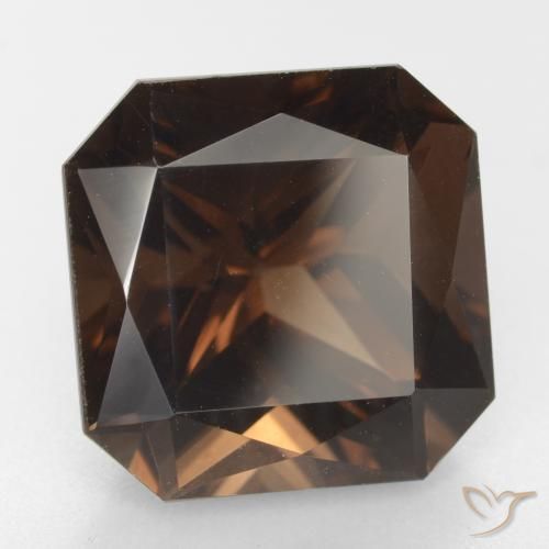 Quartzo Fumê Marrom avermelhado Natural 11.78ct, Corte Octógono / Esmeralda, VVS-VS