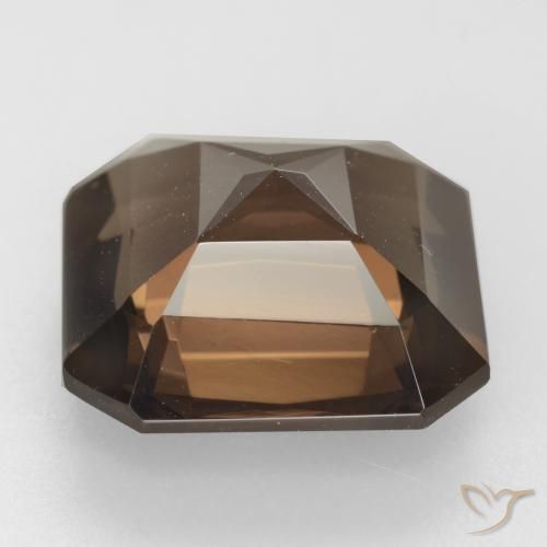 Quartzo Fumê Castanho médio Natural 8.65ct, Corte Octógono / Esmeralda, VVS