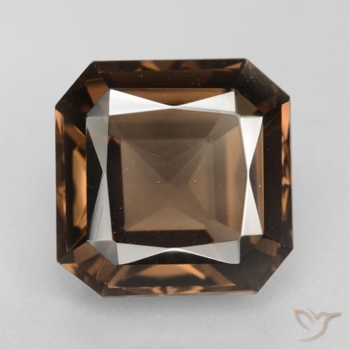6.96ct Natural Castanho médio Quartzo Fumê, Corte Esmeralda, VVS