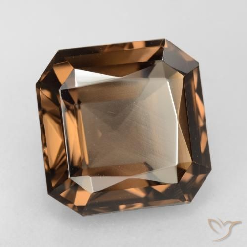 Quartzo Fumê Castanho médio Natural 6.96ct, Corte Octógono / Esmeralda, VVS