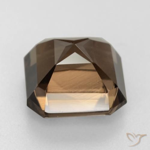 Quartzo Fumê Castanho médio Natural 6.96ct, Corte Octógono / Esmeralda, VVS