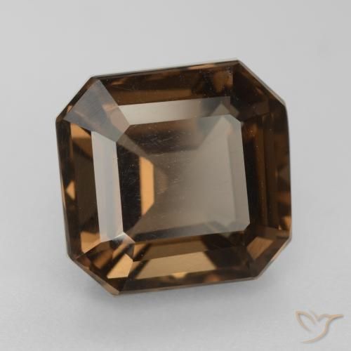Quartzo fumê marrom natural 6,22ct, corte esmeralda, VVS-VS