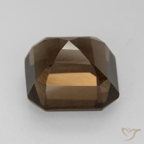 Quartzo fumê marrom natural 6,22ct, corte esmeralda, VVS-VS