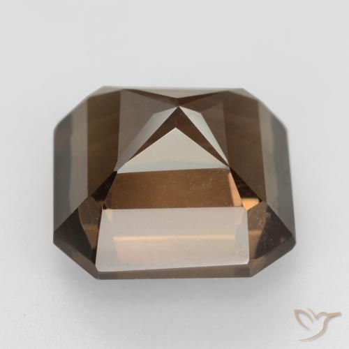 Quartzo Fumê Castanho médio Natural 9.31ct, Corte Octógono / Esmeralda, VVS-VS