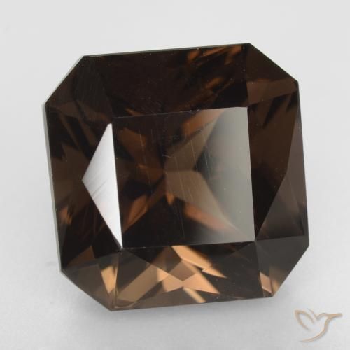 Quartzo Fumê Marrom Natural 10.94ct, Corte Octógono / Esmeralda, VVS-VS