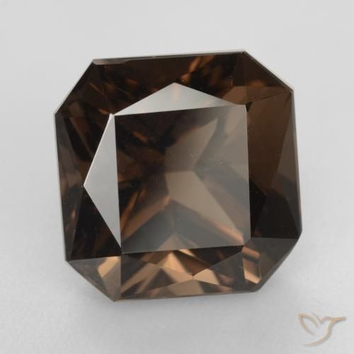 Quartzo Fumê Hickory Brown Natural 7.12ct, Corte Octógono / Esmeralda, VVS