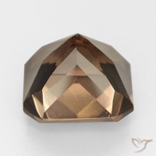 Quartzo Fumê Chocolate marrom Natural 11.88ct, Corte Octógono / Esmeralda, VVS-VS
