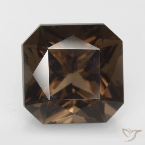7.49ct Natural Marrom escuro Quartzo Fumê, Corte Esmeralda, VVS-VS