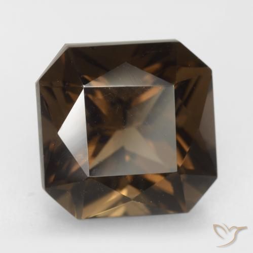 Quartzo Fumê Marrom escuro Natural 7.49ct, Corte Octógono / Esmeralda, VVS-VS