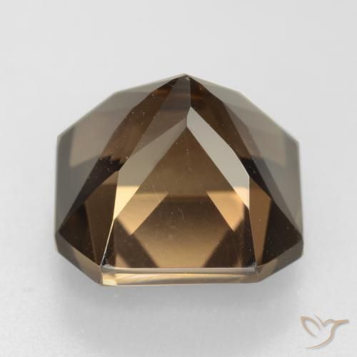 Quartzo Fumê Marrom escuro Natural 7.49ct, Corte Octógono / Esmeralda, VVS-VS