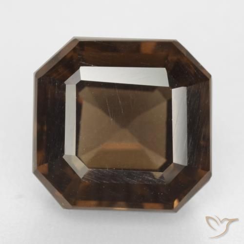6.55ct Natural Hickory Brown Quartzo Fumê, Corte Esmeralda, VVS-VS