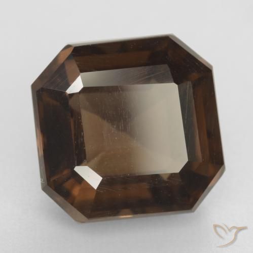 Quartzo Fumê Hickory Brown Natural 6.55ct, Corte Octógono / Esmeralda, VVS-VS