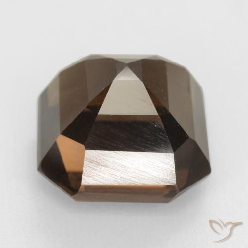 Quartzo Fumê Hickory Brown Natural 6.55ct, Corte Octógono / Esmeralda, VVS-VS