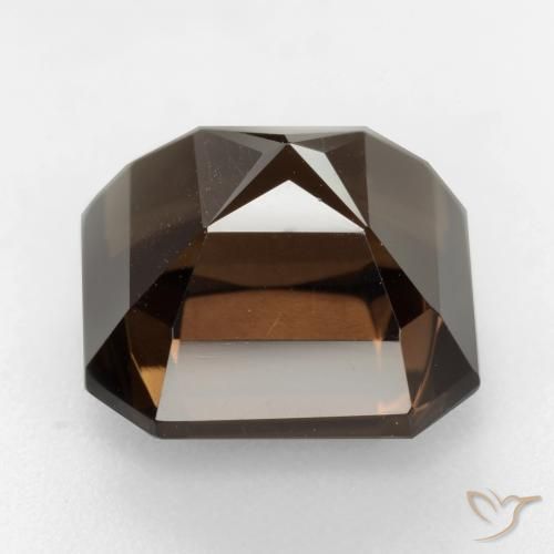 Quartzo Fumê Marrom Natural 8.59ct, Corte Octógono / Esmeralda, VVS