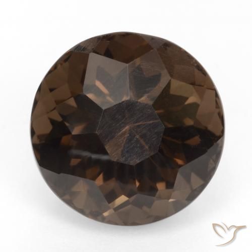 9.56ct Natural Marrom escuro Quartzo Fumê, Redondo, VVS-VS