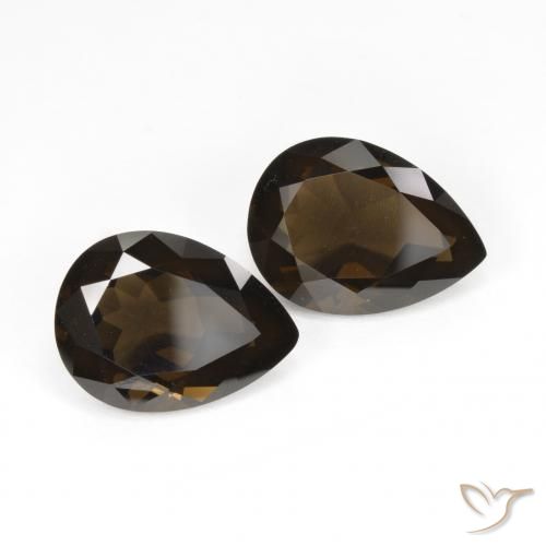 Pedras preciosas de Quartzo Fumê Chocolate marrom natural de 11.77 ct, Formato de pêra, VVS
