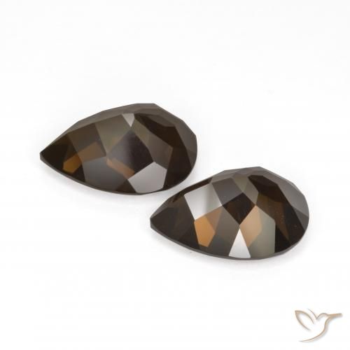 Pedras preciosas de Quartzo Fumê Chocolate marrom natural de 11.77 ct, Formato de pêra, VVS