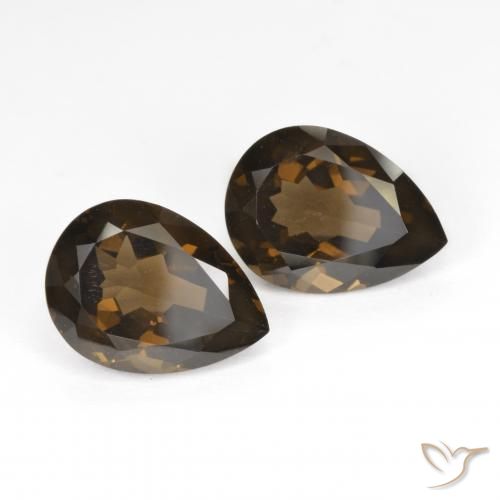 Pedras preciosas de Quartzo Fumê Marrom natural de 12.81 ct, Formato de pêra, VVS-VS