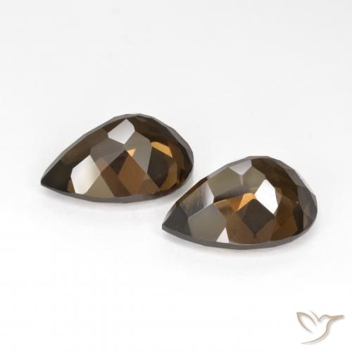 Pedras preciosas de Quartzo Fumê Marrom natural de 12.81 ct, Formato de pêra, VVS-VS