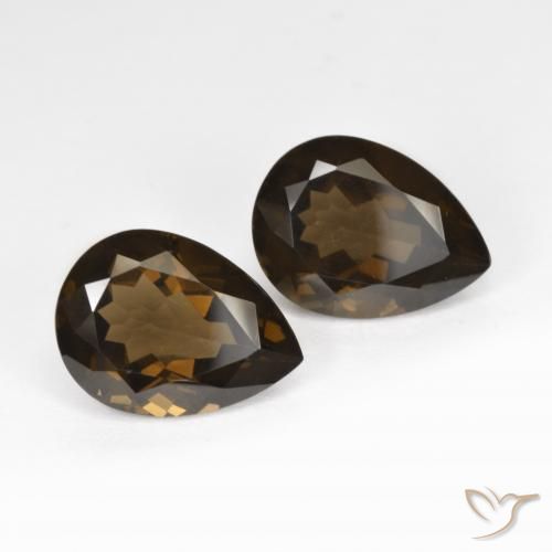 Pedras preciosas de Quartzo Fumê Chocolate marrom natural de 12.61 ct, Formato de pêra, VS