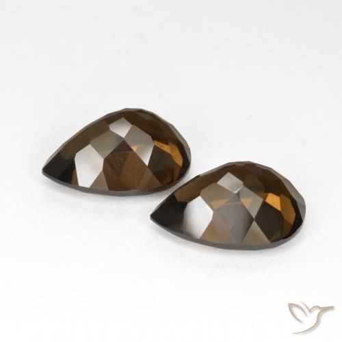 Pedras preciosas de Quartzo Fumê Chocolate marrom natural de 12.61 ct, Formato de pêra, VS