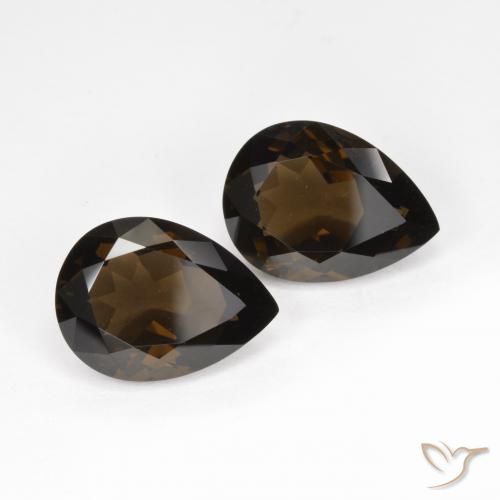 Pedras preciosas de Quartzo Fumê Chocolate marrom natural de 12.81 ct, Formato de pêra, VVS