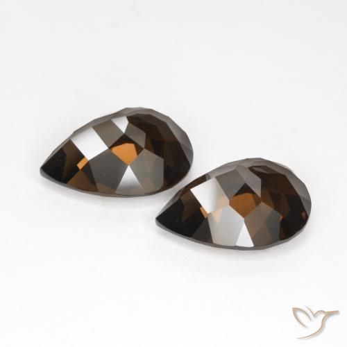 Pedras preciosas de Quartzo Fumê Chocolate marrom natural de 12.81 ct, Formato de pêra, VVS