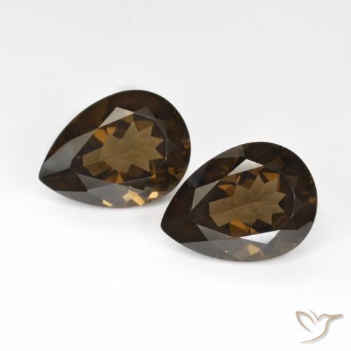 12.75ctw Natural Castanho médio Quartzo Fumê, Formato de pêra, VVS