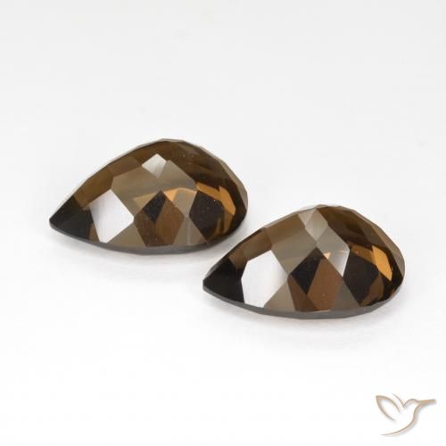 Pedras preciosas de Quartzo Fumê Castanho médio natural de 12.75 ct, Formato de pêra, VVS