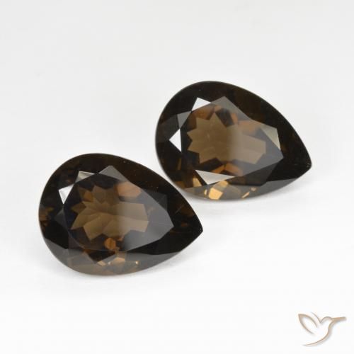 Pedras preciosas de Quartzo Fumê Castanho médio natural de 12.67 ct, Formato de pêra, VVS