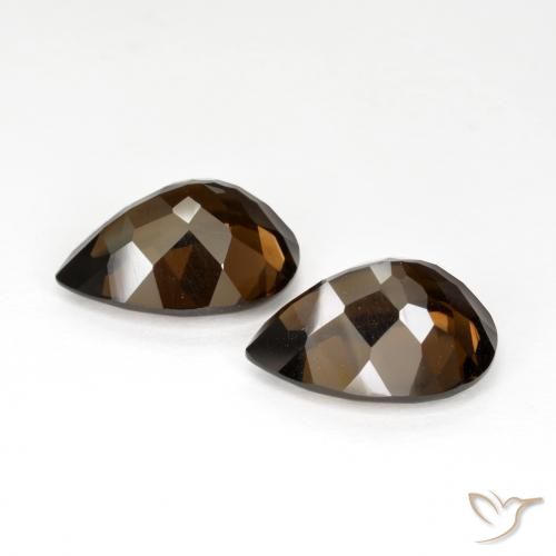 Pedras preciosas de Quartzo Fumê Castanho médio natural de 12.67 ct, Formato de pêra, VVS