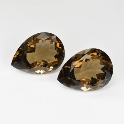 Pedras preciosas de quartzo fumê marrom natural de 13,45 ct, formato de pêra, VVS