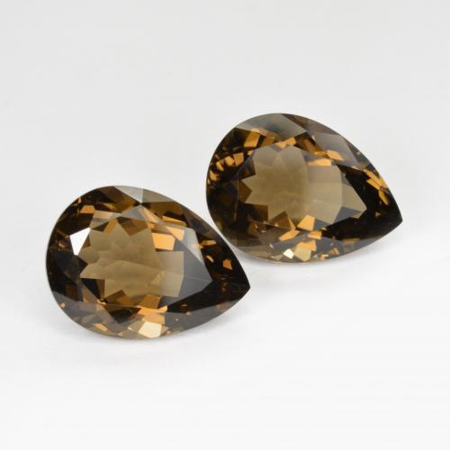 Pedras preciosas de quartzo fumê marrom natural de 13,45 ct, formato de pêra, VVS
