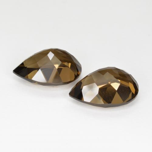 Pedras preciosas de quartzo fumê marrom natural de 13,45 ct, formato de pêra, VVS