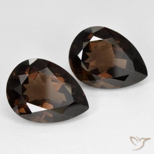 Pedras preciosas de Quartzo Fumê Castanho médio natural de 12.71 ct, Formato de pêra, VVS-VS