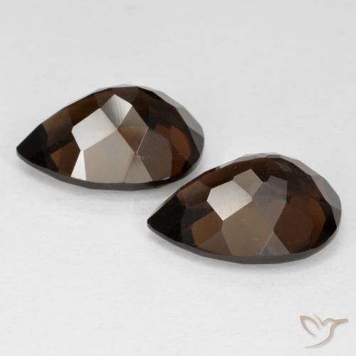 Pedras preciosas de Quartzo Fumê Castanho médio natural de 12.71 ct, Formato de pêra, VVS-VS