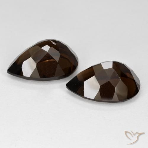 Pedras preciosas de Quartzo Fumê Umber Brown natural de 12.92 ct, Formato de pêra, VVS