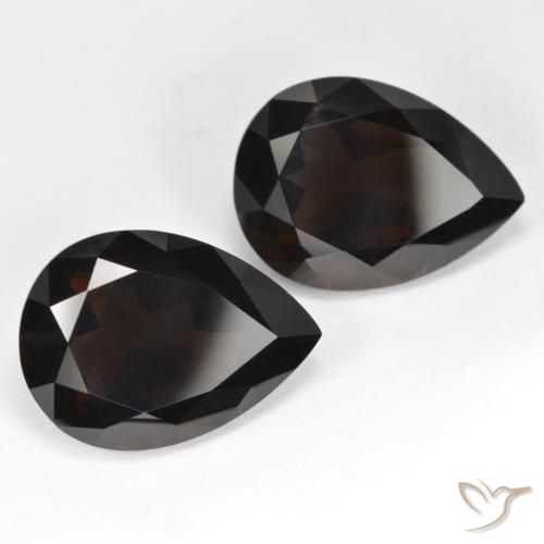 Pedras preciosas de Quartzo Fumê Marrom Chocolate Profundo natural de 11.99 ct, Formato de pêra, VVS