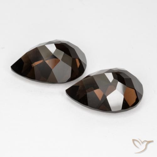 Pedras preciosas de Quartzo Fumê Marrom escuro natural de 13.10 ct, Formato de pêra, VVS