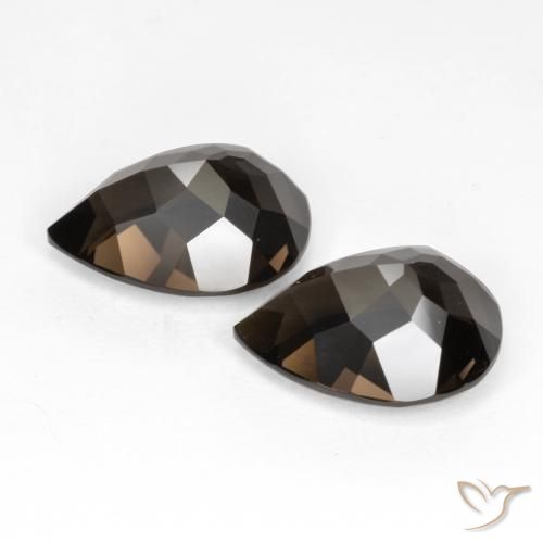 Pedras preciosas de Quartzo Fumê Marrom escuro natural de 12.94 ct, Formato de pêra, VVS