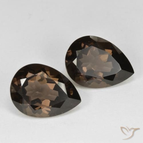 Pedras preciosas de Quartzo Fumê Chocolate marrom natural de 12.32 ct, Formato de pêra, VVS-VS
