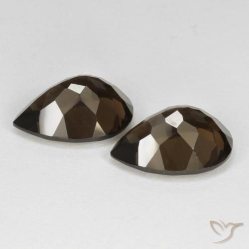 Pedras preciosas de Quartzo Fumê Chocolate marrom natural de 12.32 ct, Formato de pêra, VVS-VS