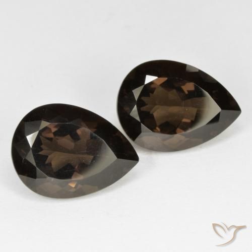 Pedras preciosas de Quartzo Fumê Chocolate marrom natural de 13.07 ct, Formato de pêra, VVS-VS