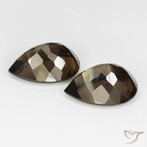 Pedras preciosas de Quartzo Fumê Chocolate marrom natural de 13.07 ct, Formato de pêra, VVS-VS