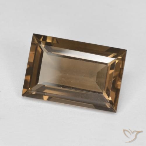 Quartzo Fumê Marrom Quente Natural 3.49ct, baguete, VVS-VS