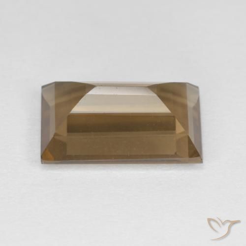 Quartzo Fumê Marrom Quente Natural 3.49ct, baguete, VVS-VS