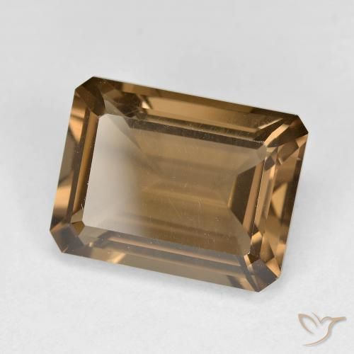 Quartzo Fumê Castanho médio-escuro Natural 6.11ct, Corte Octógono / Esmeralda, VVS-VS