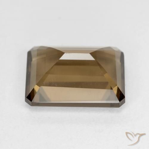 Quartzo Fumê Castanho médio-escuro Natural 6.11ct, Corte Octógono / Esmeralda, VVS-VS